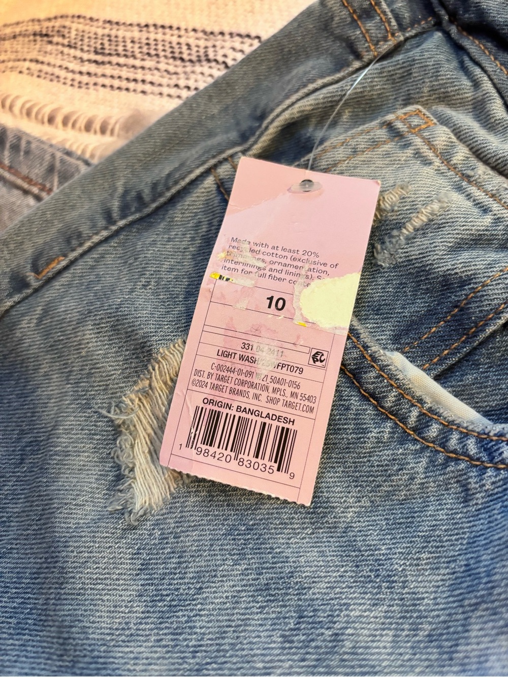 Women’s Distressed Blue Jeans - Mid-Rise Straight - Picture 8 of 13